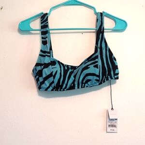 Shade & shore black/teal swim top size med